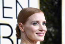 Moroccanoil uczesał Jessicę Chastain na 74. rozdanie Złotych Globów Jessica Chastain Golden Globes